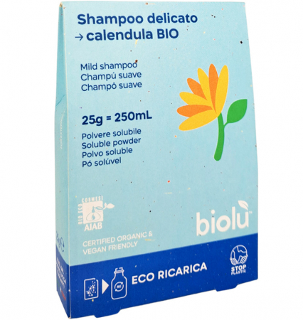 Produse - Sampon ecologic cu galbenele pudra 25g, eco-refill, Biolu                                           