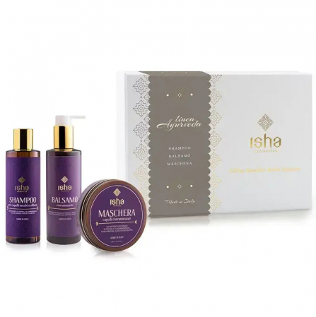 Produse - Set cadou ritual ayurvedic pentru par -sampon, balsam, masca- Isha                                  