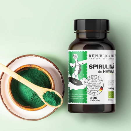 Suplimente nutritive - Spirulina Ecologica de Hawaii (400 mg) Republica BIO, 300 tablete (120 g)