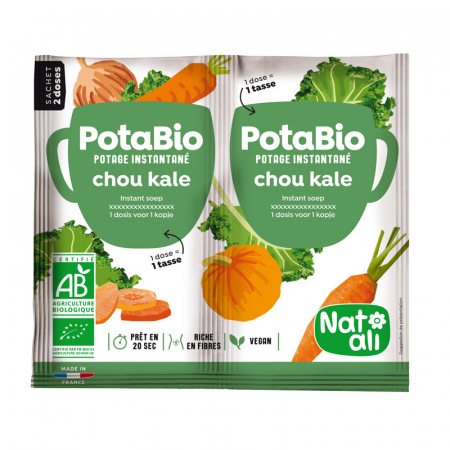 Produse - Supa instant cu varza kale si legume, bio, 2x 8.5g, Nat-ali                                         