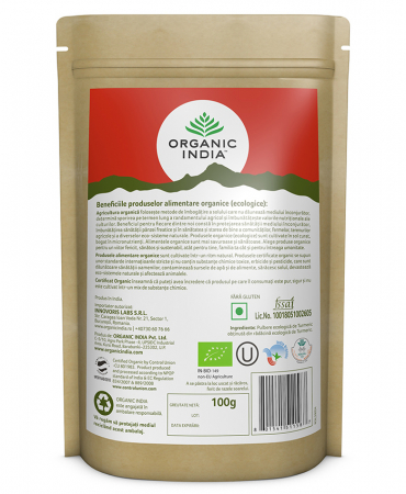 Turmeric Certificat Ecologic Pulbere 100g | Fără Gluten [1]