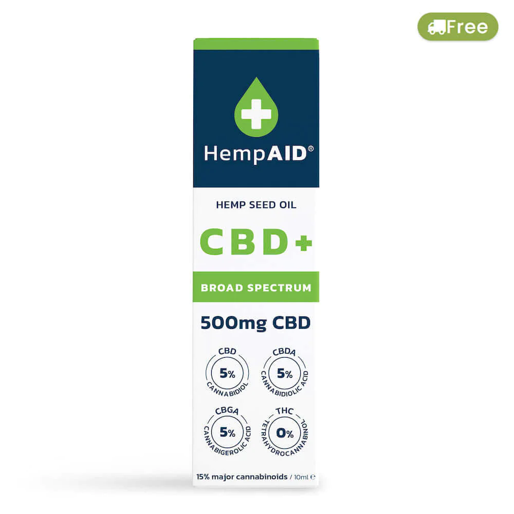 Remedii - Ulei de canepa cu 500mg CBD, 500mg CBDA, 500mg CBGA, broad spectrum, HempAID, natural, 10ml