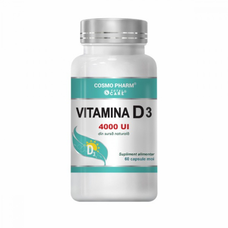 Suplimente - Vitamina D3 4000 UI, 60 capsule Cosmo Pharm® 60 capsule