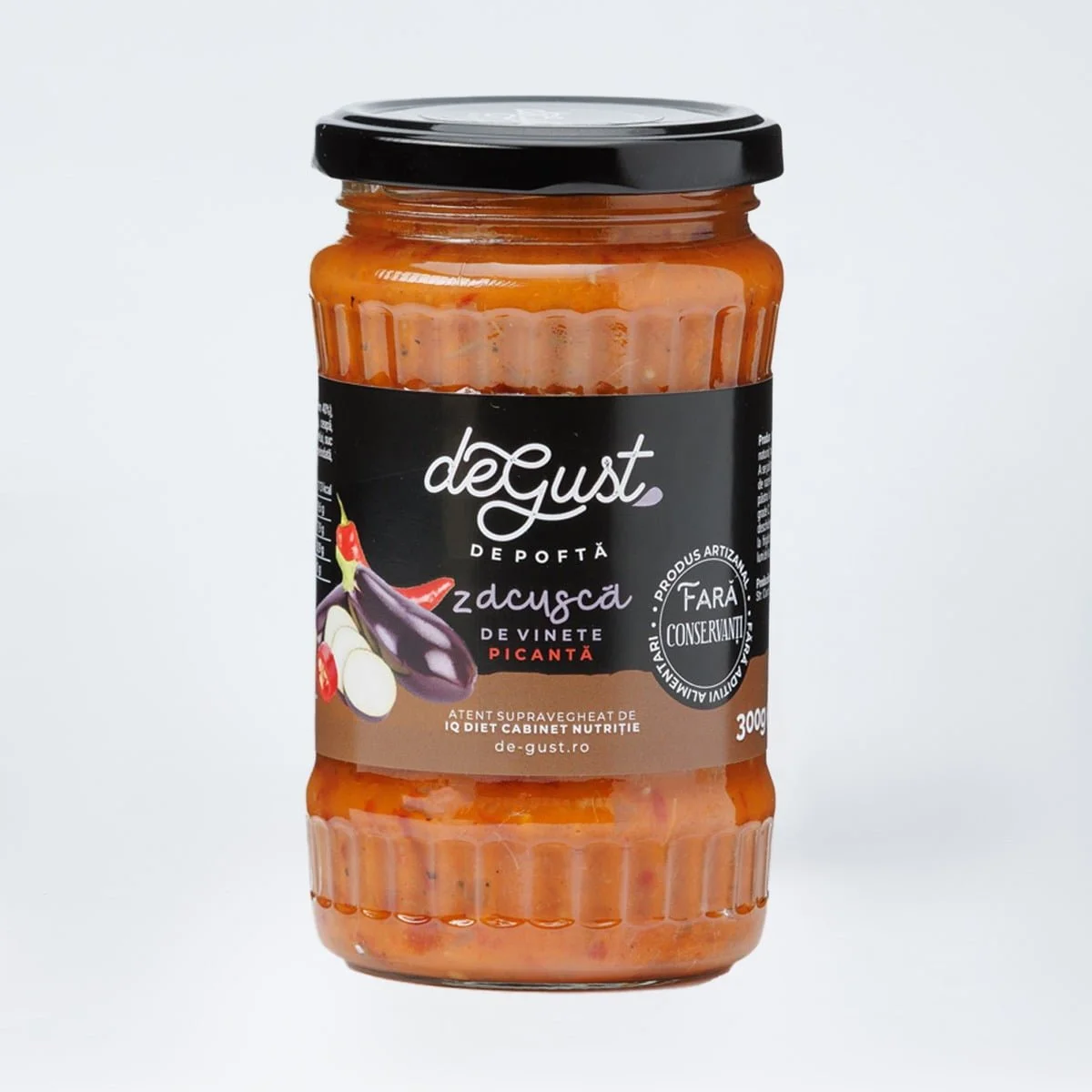 Unturi si creme tartinabile - Zacusca de vinete picanta de ardei, 300 gr