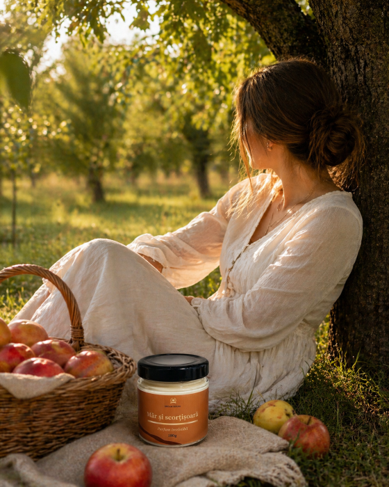 Lumânare parfumată din ceară de soia 100% naturală Măr și scorțișoară [2]