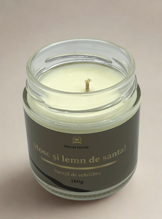 Lumânare parfumată din ceară de soia 100% naturală Mosc și lemn de santal [2]