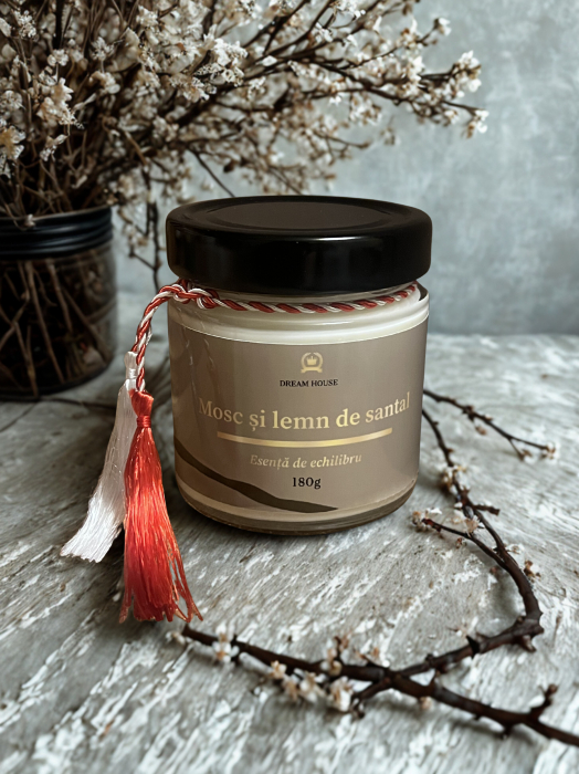Lumânare parfumată din ceară de soia 100% naturală Mosc și lemn de santal [5]
