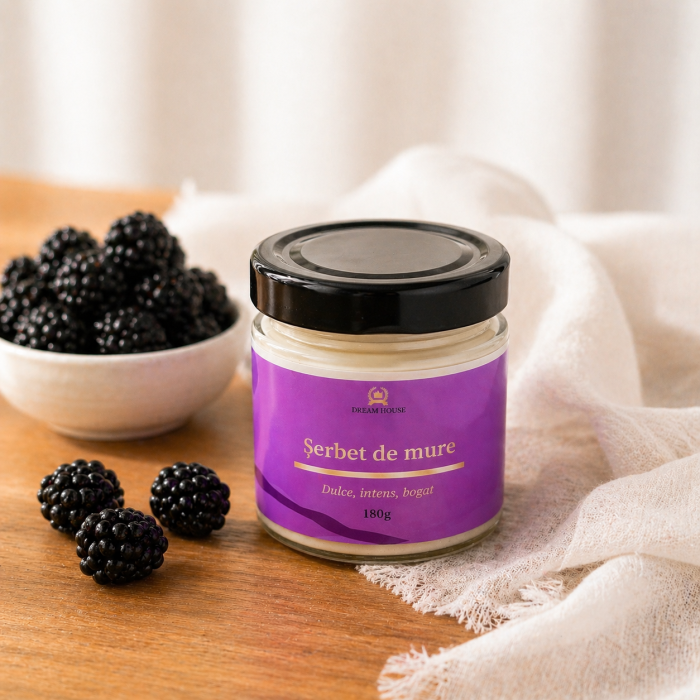 Lumânare parfumată din ceară de soia 100% naturală Șerbet de mure [3]