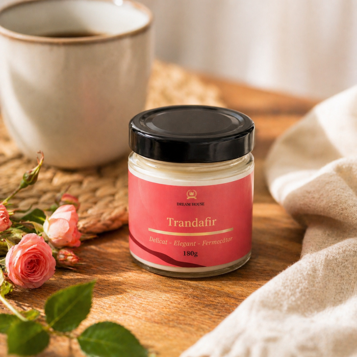 Lumânare parfumată din ceară de soia 100% naturală Trandafir [2]
