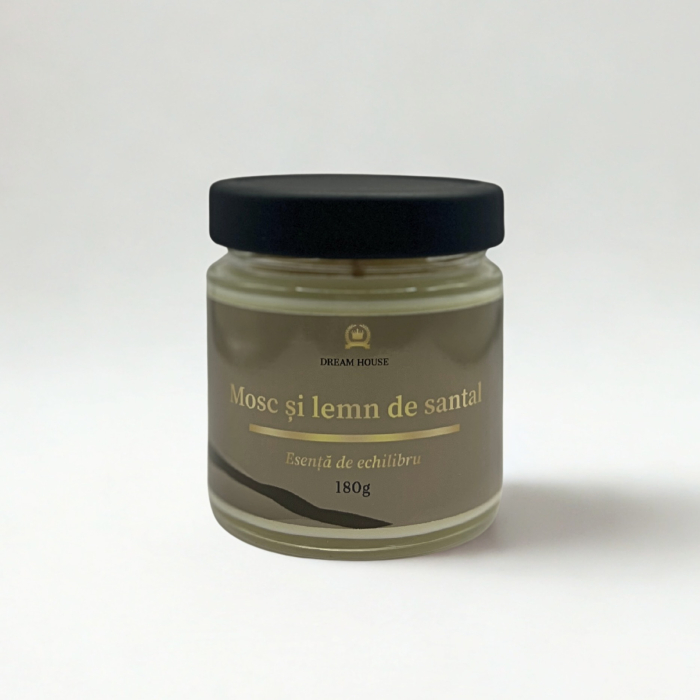 Lumânare parfumată din ceară de soia 100% naturală Mosc și lemn de santal [4]