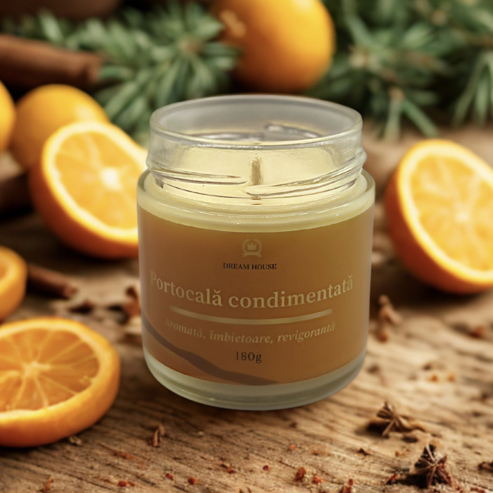 Lumânare parfumată din ceară de soia 100% naturală Portocală Condimentată [2]