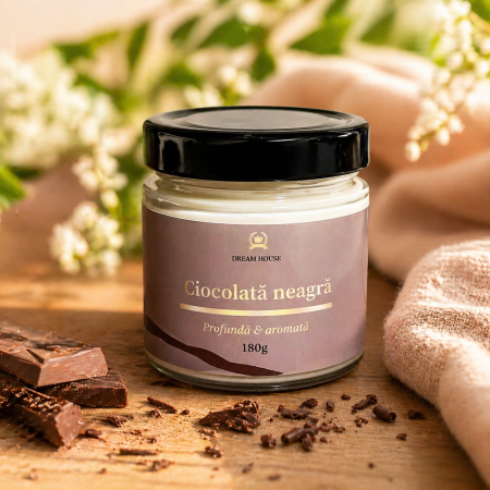 Lumanari Parfumate - Lumânare parfumată din ceară de soia 100% naturală Ciocolată neagră