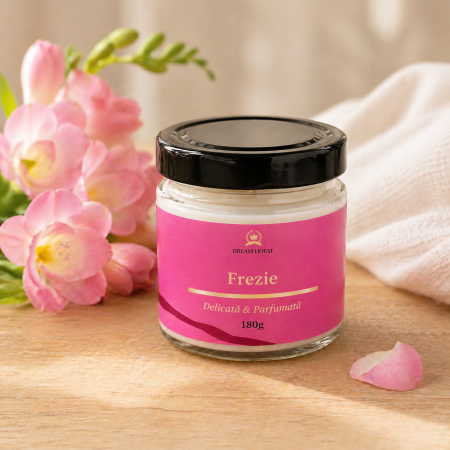 Lumanari Parfumate - Lumânare parfumată din ceară de soia 100% naturală Frezie