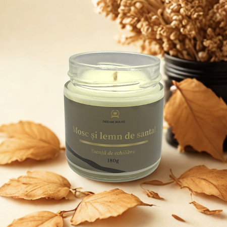 Lumânare parfumată din ceară de soia 100% naturală Mosc și lemn de santal [2]