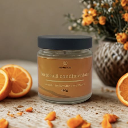 Lumanari Parfumate - Lumânare parfumată din ceară de soia 100% naturală Portocală Condimentată