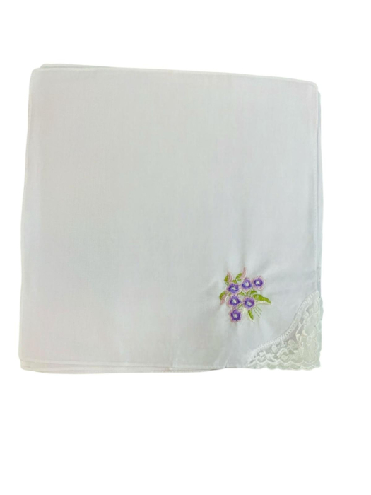 Batiste Dama cu Broderie si Danteluta din Bumbac 100 %, 27 x 27 cm [6]