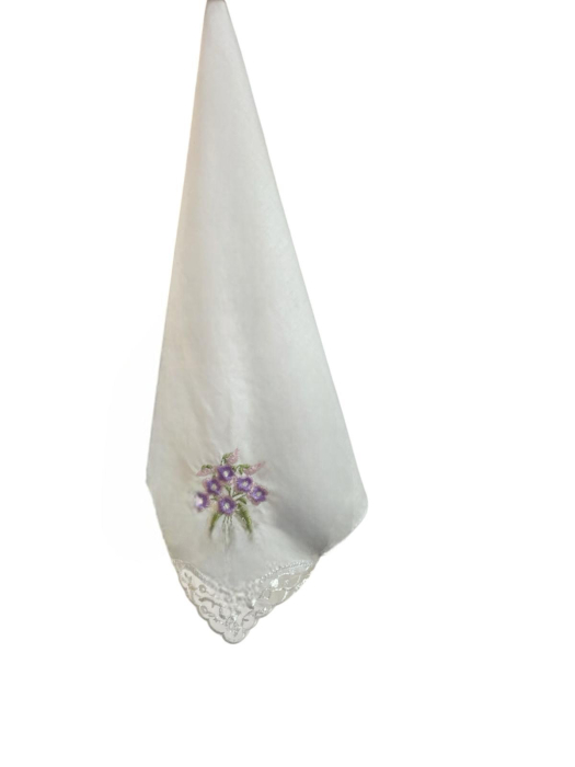 Batiste Dama cu Broderie si Danteluta din Bumbac 100 %, 27 x 27 cm [3]