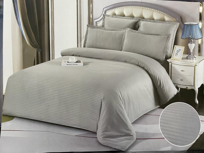 Lenjerie de pat Damasc , 6 Piese , East Comfort ,GRI [3]