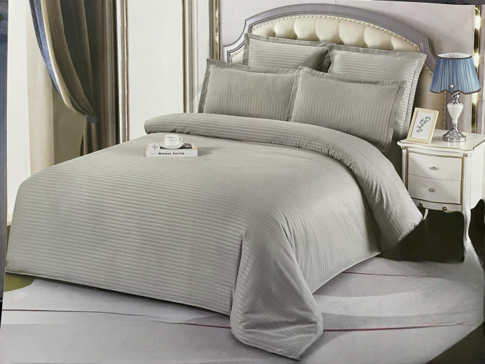 Lenjerie de pat Damasc , 6 Piese , East Comfort ,GRI [1]
