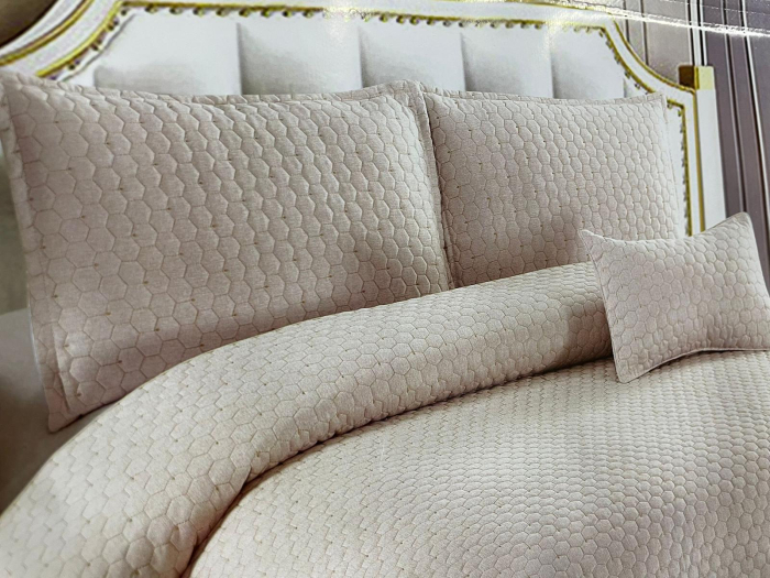 Cuvertura Premium Matlasata , 5 Piese, 100% BUMBAC Bej [2]