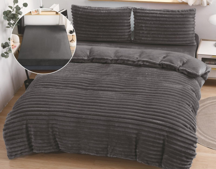 Lenjerie COCOLINO Blanita de Iepure ,Cearsaf de pat cu Elastic , Pat 2 Persoane , 4 piese [2]