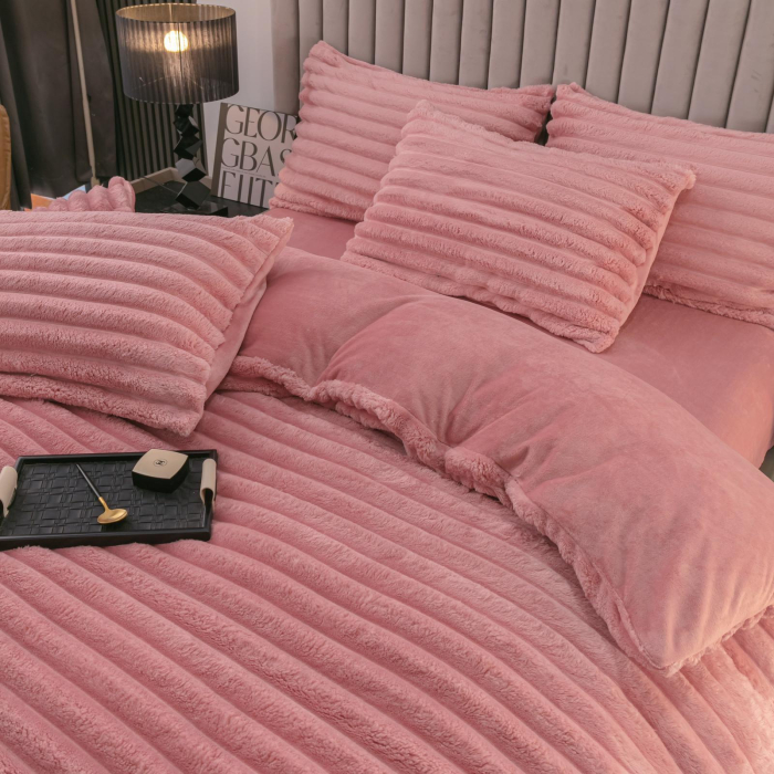 Lenjerie de pat Cocolino Blanita de Iepure Premium Roz 4Piese Jojo Home [3]