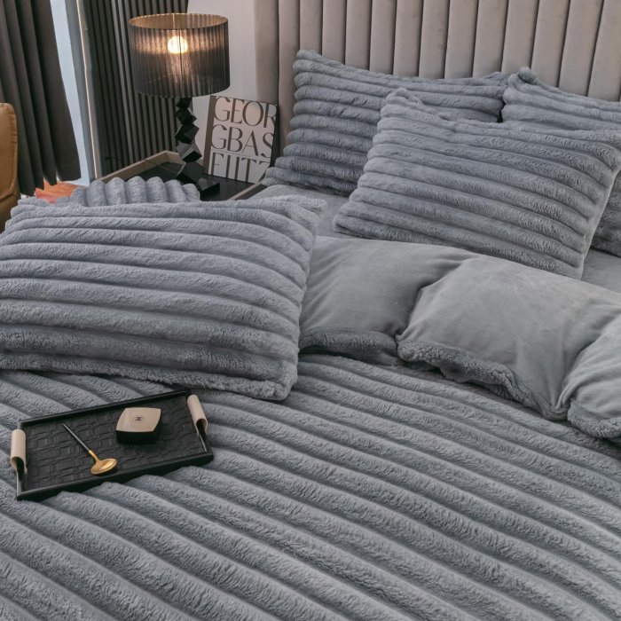 Lenjerie de pat Cocolino Premium Gri 4Piese Jojo Home [2]