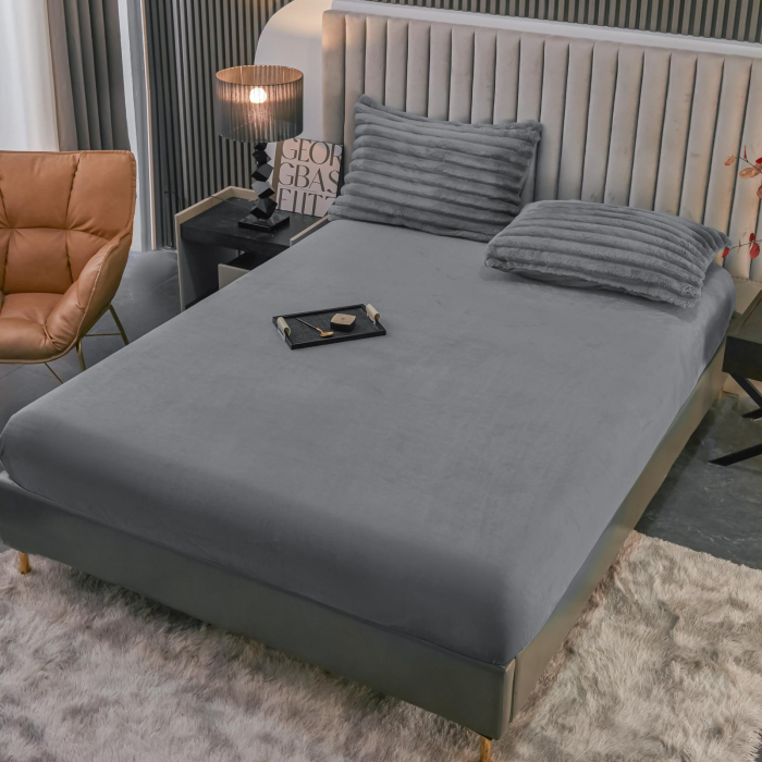 Lenjerie de pat Cocolino Premium Gri 4Piese Jojo Home [4]