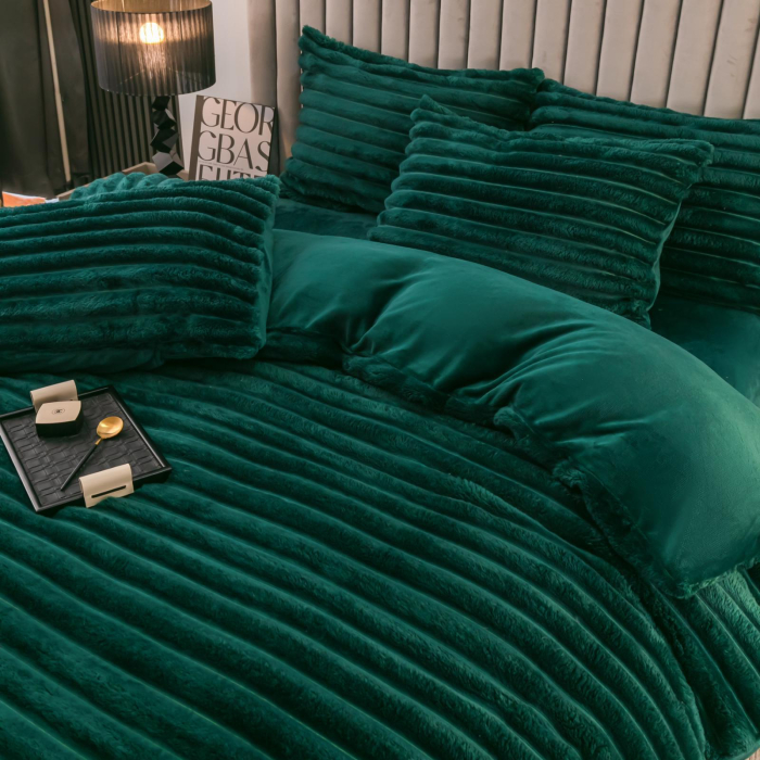 Lenjerie de pat Cocolino Premium Verde Smarald 4Piese JojoHome [4]
