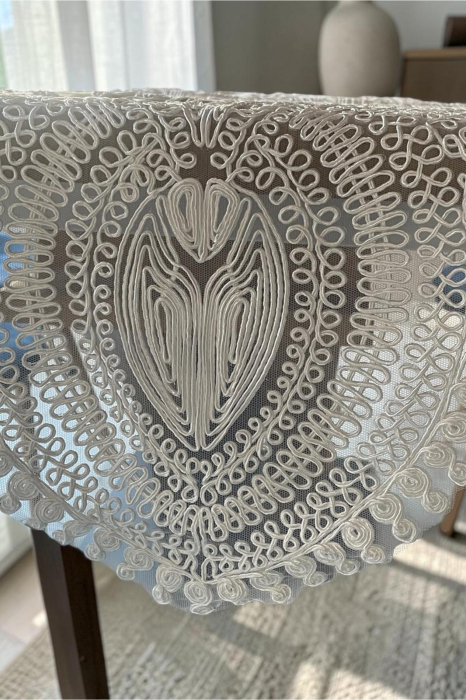 Napron Alb -Traversa de Masa Eleganta, Teslaifer Decorativ 40x150 cm [3]