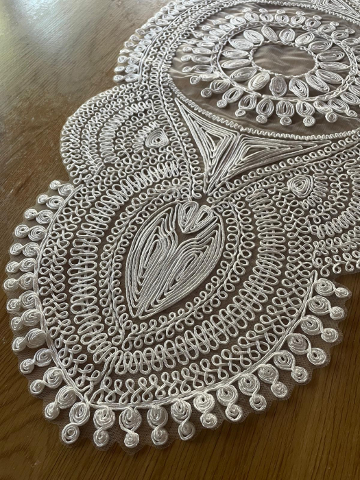 Napron Alb -Traversa de Masa Eleganta, Teslaifer Decorativ 40x150 cm [2]