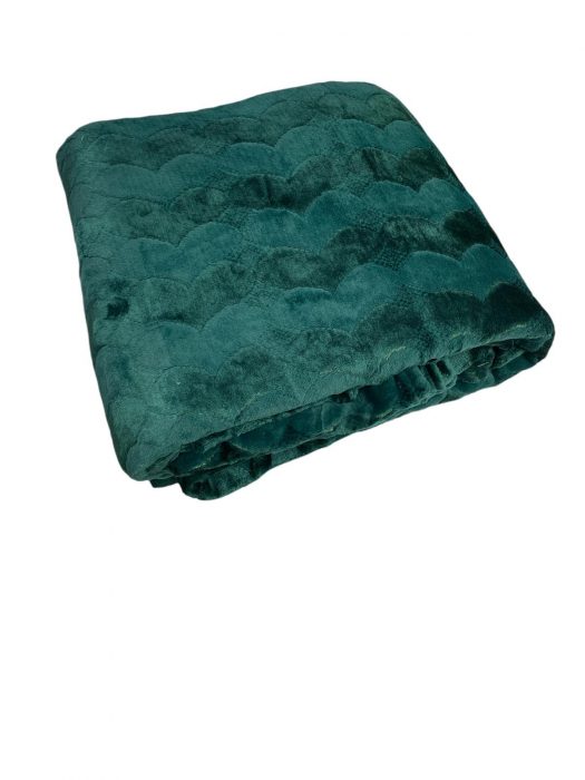 Patura Cocolino , model Inima , Verde brad 200x230 cm [3]