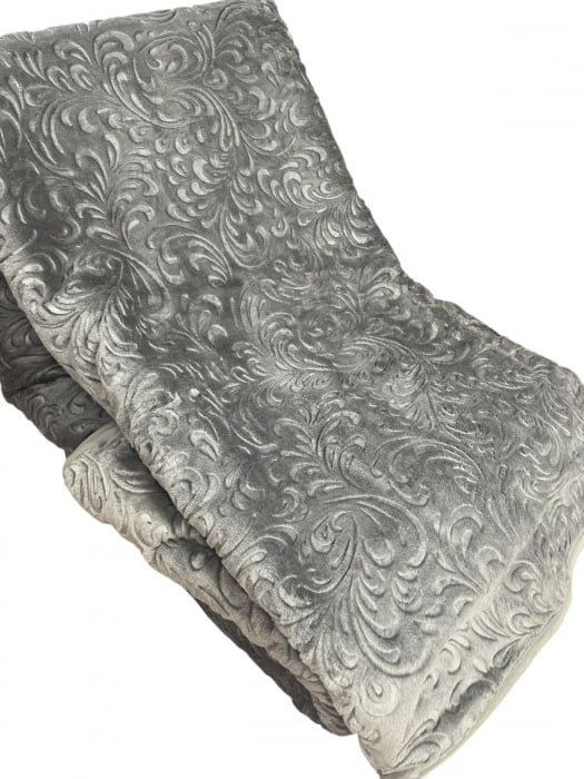 Patura pufoasa,embosata,Sarar,220x240 ,Gri [3]