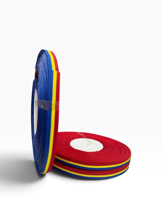 Rola panglica tricolora, lungime 50 m, latime 8 mm, poliester [2]