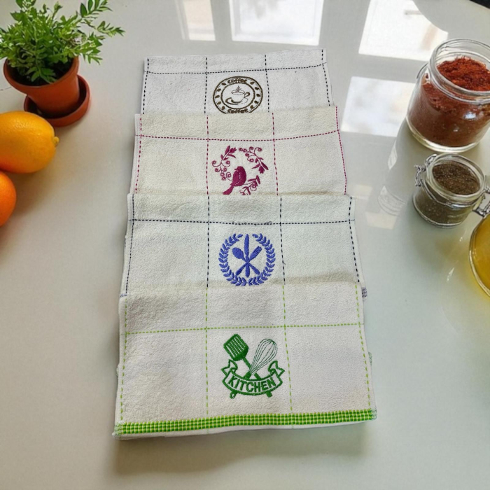 Set 10 Prosoape de Bucatarie din Bumbac 100 % - Broderie Aplicata, 33 x 44 cm [2]
