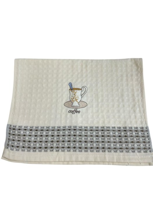Set 12 Prosoape de Bucatarie, model Cafea Bumbac, tesatura gofrata [8]