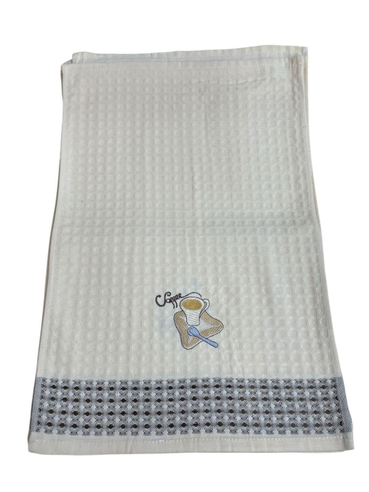 Set 12 Prosoape de Bucatarie, model Cafea Bumbac, tesatura gofrata [3]