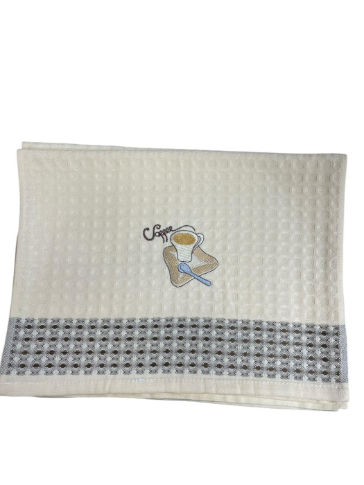 Set 12 Prosoape de Bucatarie, model Cafea Bumbac, tesatura gofrata [4]