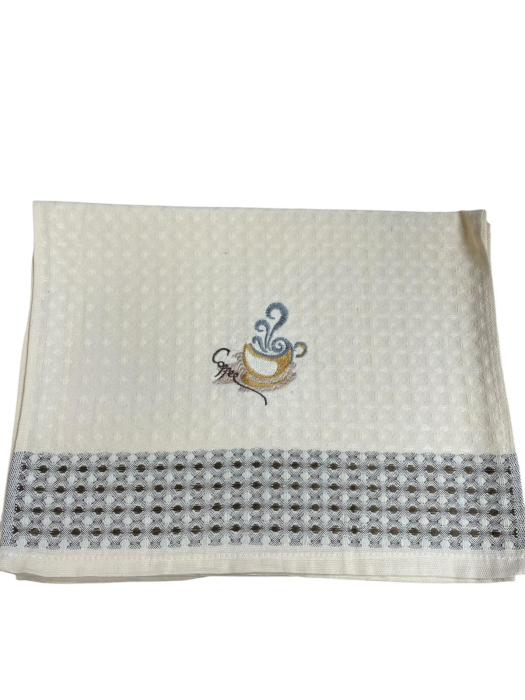 Set 12 Prosoape de Bucatarie, model Cafea Bumbac, tesatura gofrata [5]