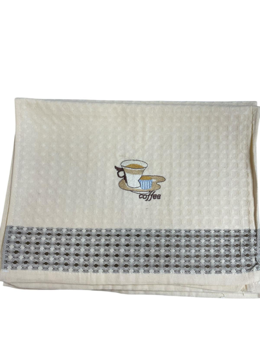 Set 12 Prosoape de Bucatarie, model Cafea Bumbac, tesatura gofrata [7]