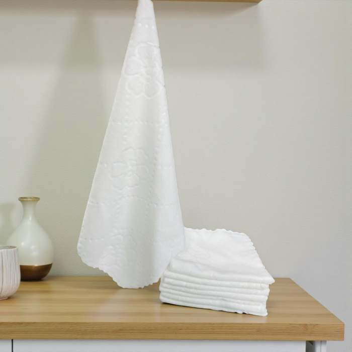 Set 20 Prosoape Albe din Microfibra -Absorbante, Moi si Rezistente, 30 X 30 cm Tip Batista [3]