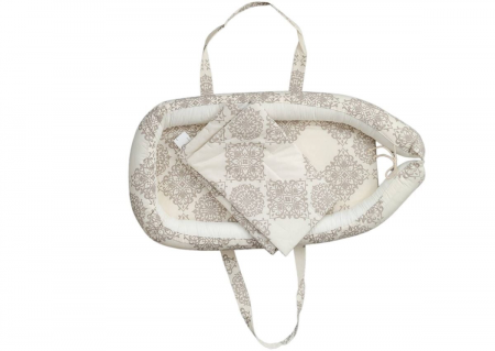 Mama si copilul - Baby Nest Somnart: Cosulet bebelusi + Salteluta 42x84x2 cm + Paturica 70x70 cm model Elegant Armonia