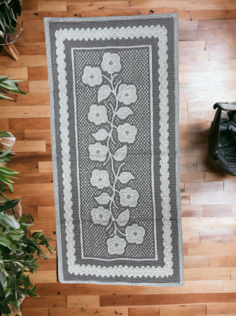 Covoare din bumbac - Covor 100% Bumbac 80x150cm Floare