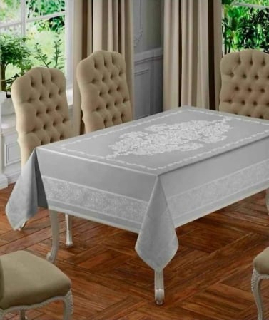 Fete de masa - Față de masă 6 persoane , 140 x 180 cm Jumbo Teflon Waterproof Gri