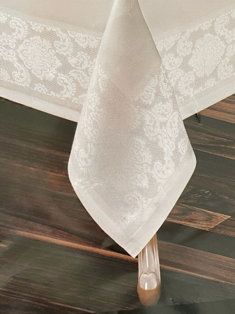 Față de masă 6 persoane , 140 x 180 cm Jumbo Teflon Waterproof Ivoire [1]
