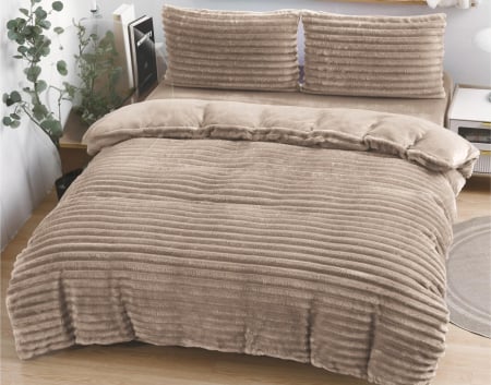 Lenjerii pat Cocolino - Lenjerie COCOLINO Blanita de Iepure ,Cearsaf de pat cu Elastic , Pat 2 Persoane , 4 piese