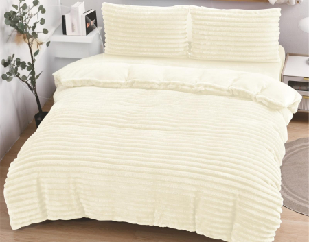 Lenjerii pat Cocolino - Lenjerie COCOLINO Blanita de Iepure ,Cearsaf de pat cu Elastic , Pat 2 Persoane , 4 piese