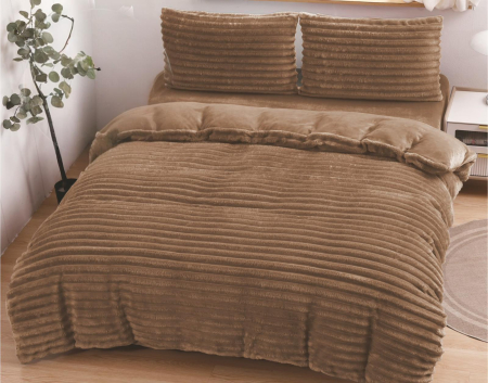 Lenjerii pat Cocolino - Lenjerie COCOLINO Blanita de Iepure ,Cearsaf de pat cu Elastic , Pat 2 Persoane , 4 piese