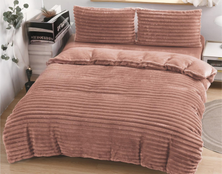 Lenjerii pat Cocolino - Lenjerie COCOLINO Blanita de Iepure ,Cearsaf de pat cu Elastic , Pat 2 Persoane , 4 piese