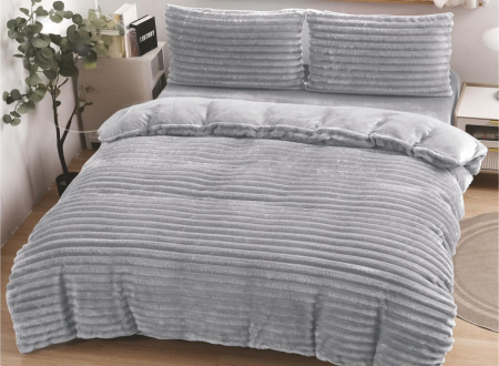 Lenjerii pat Cocolino - Lenjerie COCOLINO Blanita de Iepure ,Cearsaf de pat cu Elastic , Pat 2 Persoane , 4 piese